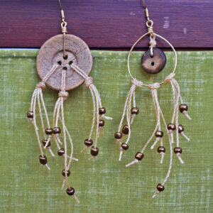 button stringy earrings.