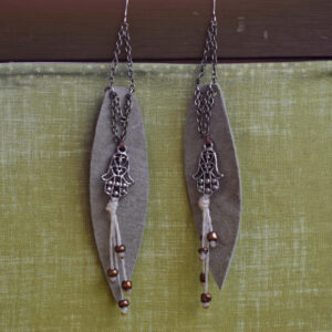 leaf earrings product shot